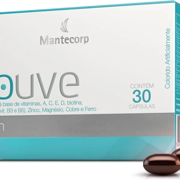 MANTECORP – Nutracêutico Nouve Biotin – Unhas Mais Resistentes, Reduz Queda Capilar, Fortalece Fios – Biotina, Benefícios Duradouros – 30 Cápsulas